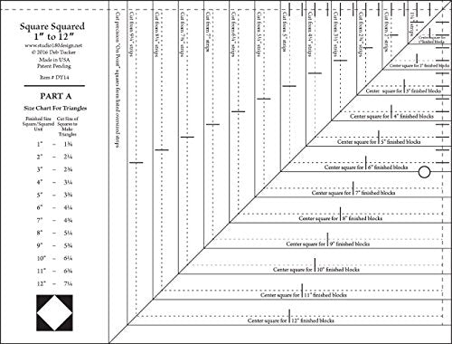 Large Square Squared, Ruler Sizes 9 1/2” x 12 1/2” and 12 1/2” x 12”