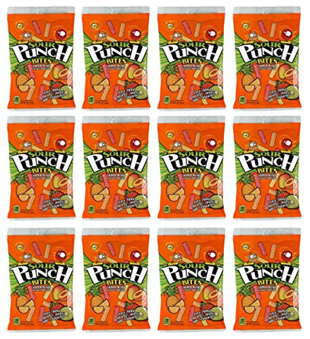Sour Punch Bites 4 Oz Peg Bag Tropical Blends