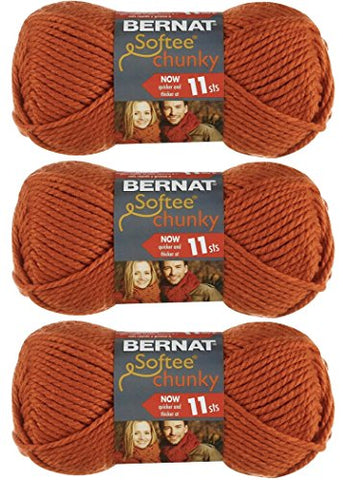 Bernat Softee Chunky Yarn - Solid Pumpkin 108 Yards 3.5 OZ