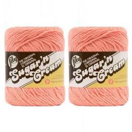 Lily Sugar'n Cream Solid Yarn Tea Rose 120 Yards 2.5 OZ