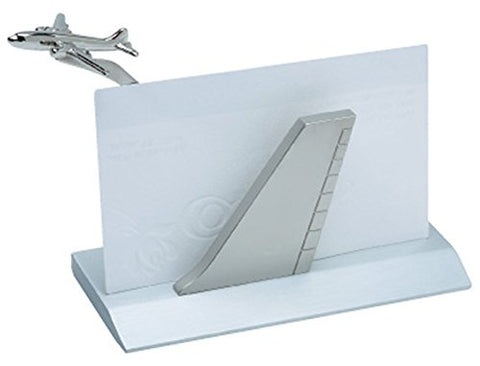 Aero Phoenix, Business Card Holder, Airplane Tail, Silver (3"h X 3 3/4"l X 1 1/2"w)
