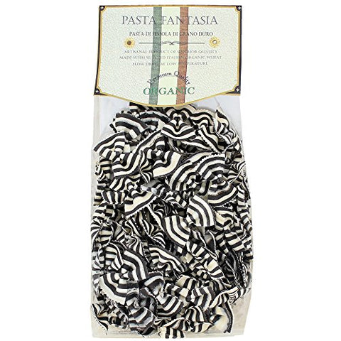 Italian Donne Del Grano Pastas Black and White Bowtie (Farfalle Zebra) Colored Pasta - 8.8oz (250gm)