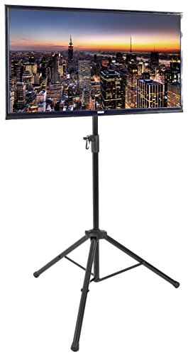 Black Tripod TV Display Floor Stand Adjustable Mount for 32" to 55" Screens, Dimensions 38.75"x7"x7"