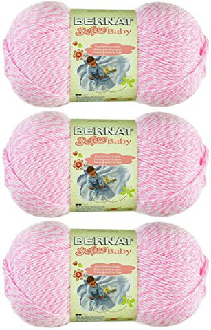 Bernat Softee Baby Yarn - Solid Baby Pink Marl 362 Yards 5 OZ
