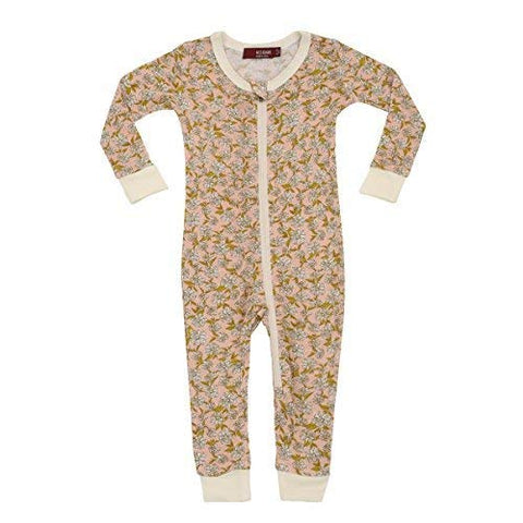 Bamboo Zipper Pajama, Rose Floral, 12-18M
