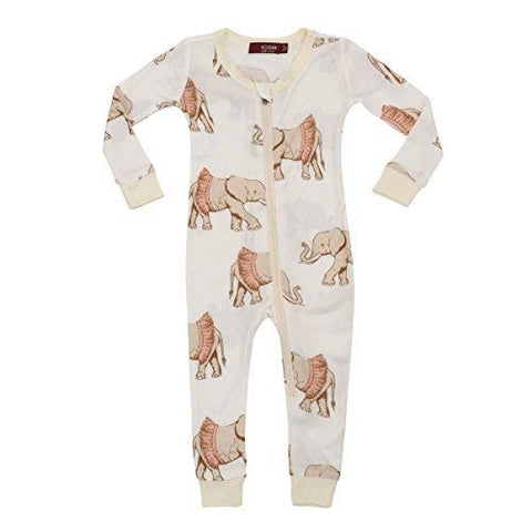 Bamboo Zipper Pajama, Tutu Elephant, 9-12M