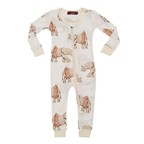 Bamboo Zipper Pajama, Tutu Elephant, 3-6M
