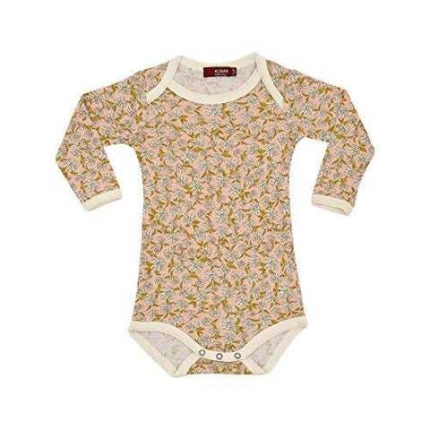 Bamboo Long Sleeve One Piece, Rose Floral, 3-6M