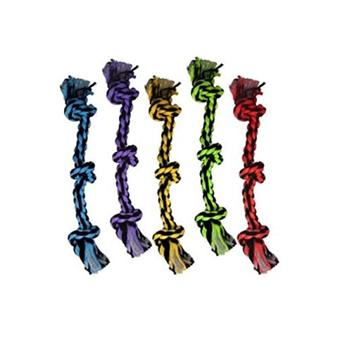 MultiPet Nuts for Knots 3-Knot Rope - Assorted Colors, 15"