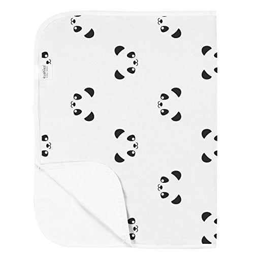 Deluxe Change Pad Flannel, 20" x 30"/51cm x 76cm - Pandas Black & White