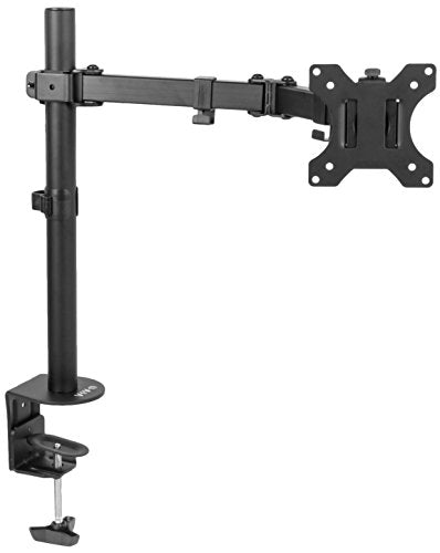 Full Motion Single Monitor Desk Mount Double Arm Joint for Screens up to 32", Dimensions 17.75"x9"x5.5"