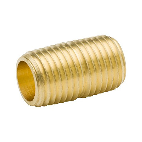 Brass Pipe Fitting - Close Nipple, Male Pipe Thread, Size 0.25
