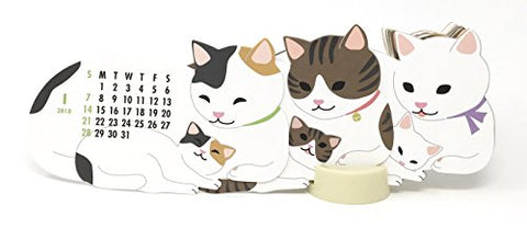 Greeting Life Animal Diecut Calendar 2018 -  Cat Family