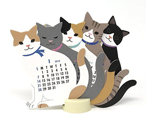 Greeting Life Animal Diecut Calendar 2018 - Cat