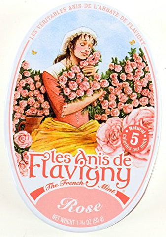 4 Pack Les Anis de Flavigny Rose Hard Candy 1.75-ounce (50g) Tin