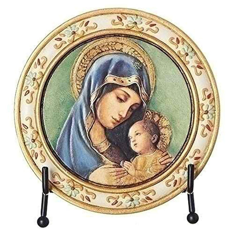 Joseph Studio 4.5"H Madonna And Child Plaque Includes Easel
