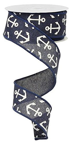 1.5"X10yd Basic Anchor -
 Navy Blue/White
