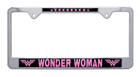 Wonder Woman Pink License Plate Frame