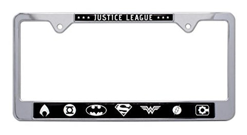 Justice League Black License Plate Frame