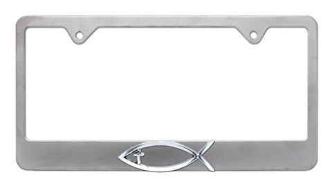 Christian Fish License Plate Frame, Matte Powder Coat Finish