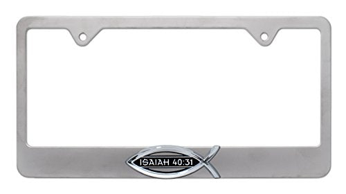 Christian Fish License Plate Frame, Isaiah 40:31