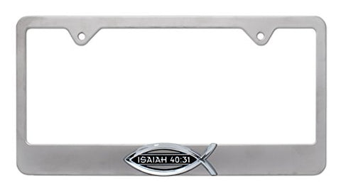 Christian Fish License Plate Frame, Isaiah 40:31