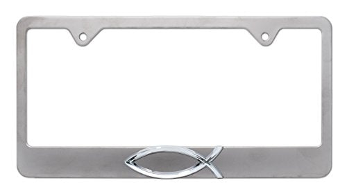 Christian Fish License Plate Frame, Matte Finish