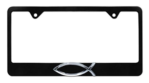 Christian Fish Black License Plate Frame