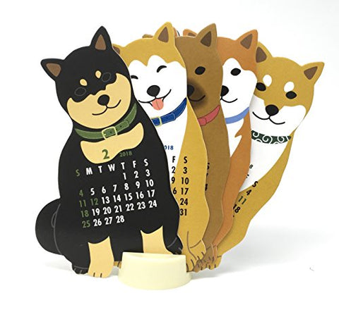 Greeting Life Animal Diecut Calendar 2018 - Japanese Dog