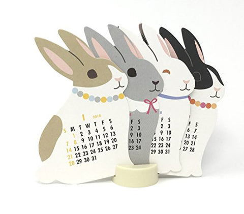 Greeting Life Animal Diecut Calendar 2018 - Rabbit