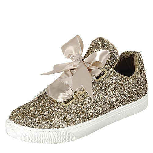BestOn Forever Link Glitter Ribbon Lace Up Casual Sneakers ULTRA 41 G Capital Books and Wellness
