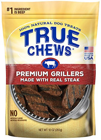 True Chews Premium Grillers Dog Treats, Made with Real Steak, 10 oz