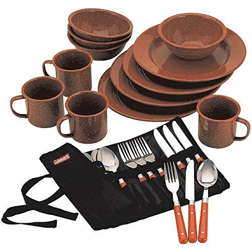 24-Piece Enamel Dinnerware Set