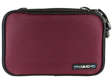 ChillMED Elite - Weekly Diabetic Organizer with Two Reusable 6 oz Gel Packs for up to 12 Hours Cold Time (Burgundy)