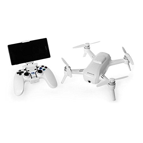 Yuneec YUNFCAUS Breeze Compact Smart Drone Ultra HD 4K Video, White with Bluetooth Controller