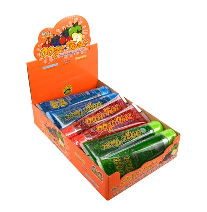 Candy Ooze Tube 4 Oz 3 Flavors 12ct Counter Display