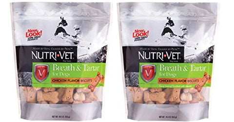 Durvet - Nutri-Vet - Breath & Tartar Biscuits, Chicken Flavor, 19.5 oz