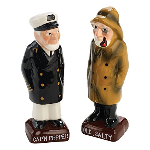 Mr Salty & Captain Pepper Salt & Pepper, Ceramic, 6", Pair
