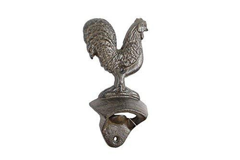 Cast Iron Rooster Bottle Opener 6 in