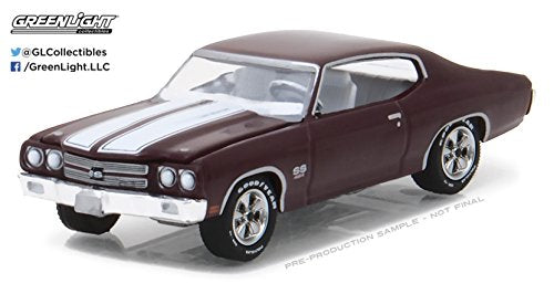 Greenlight 1970 Chevrolet Chevelle SS 454 Black Cherry Greenlight Muscle Series 19 1/64 Diecast Model Car