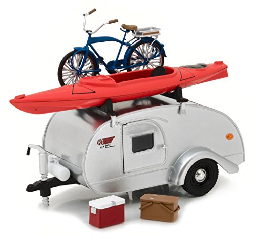 Greenlight 1947 Ken Skill Tear Drop Trailer with Accessories 1/24 Diecast Model