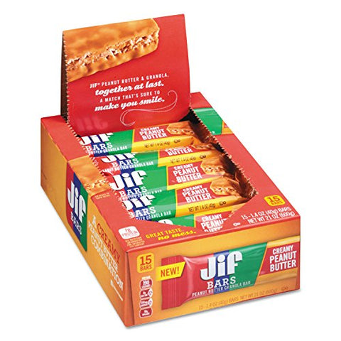 Jif Creamy Peanut Butter Bars, 15 pk