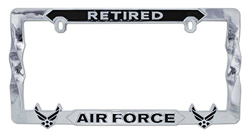 Air Force Retired Black License Plate Frame