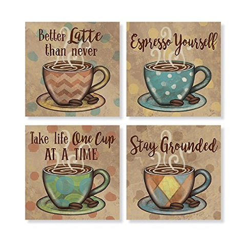 "Coffee Advice" Square House Coaster Set