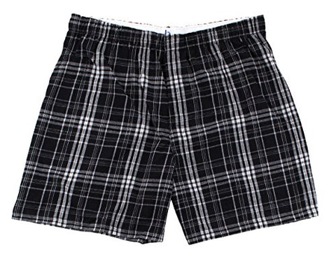 Boxercraft Adult Classic Flannel Boxers (Medium, Black and Grey)