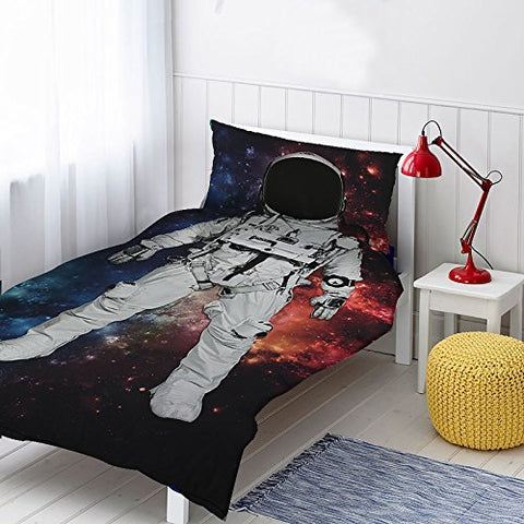 Astronaut Single Duvet Cover and Pillowcase Set (TEXSDUVASTR) - 135cm x 200cm(53in x 78in) Pillowcase size: 48cm x 74cm(19in x 29in)