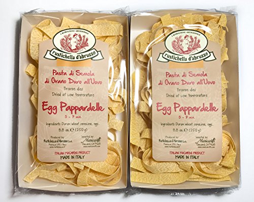 Rustichella d'Abruzzo Pasta, Egg Pasta in Tray, Egg Pappardelle (Nest), 250 gr/8.8 oz