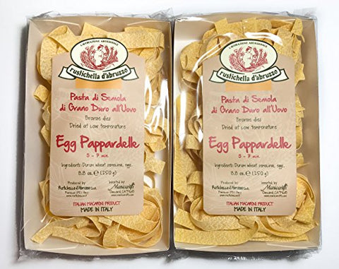 Rustichella d'Abruzzo Pasta, Egg Pasta in Tray, Egg Pappardelle (Nest), 250 gr/8.8 oz