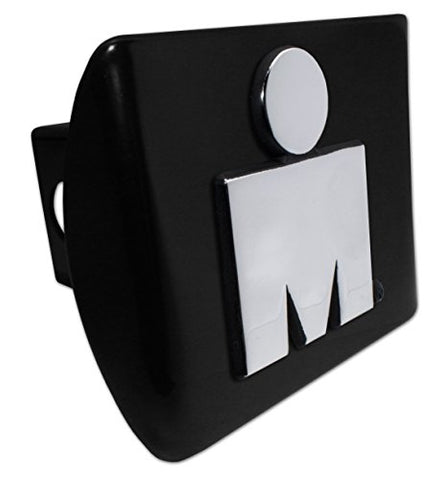 Ironman Emblem on Black Metal Hitch Cover