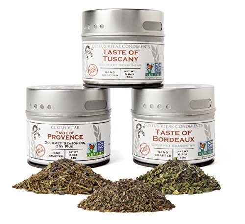 Italian and French Countryside Seasonings Collection | 3 Magnetic Tins | Non GMO Project Verified | Gourmet Spice Blends | Sustainably Sourced, Small Batch, and Hand Packed | 4oz Tins